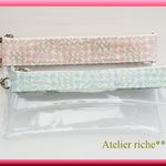 Ｂさまご予約品　★LIBERTY　Sleeping Rose　スリーピングローズ　ブルー系　ピンク系　スケルトンポーチ2点セット