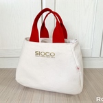 NEW！Rottaシリーズ　８号帆布〈生成り〉×ロゴ〈ゴールド〉×持ち手〈レッド〉ラウンドトートバッグ　 Canvas bag