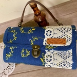 ◎ハンドメイド◎デニムカラーの円結び長財布◎ 