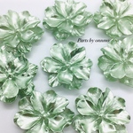 【再々販！】 4pcs・氷のようなフラワーカボション（アイスグリーン）　d-38