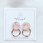  かすみ草🌼×チェリークォーツ、ローズクォーツ💎ピアス/イヤリング