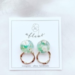 かすみ草🌼×アベンチュリン、アパタイト💎ピアス/イヤリング