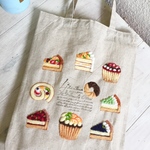 Cafe-sweets☆羊毛刺繍トート〜フレッシュ☆フルーツスイーツ🥝🍊🍓