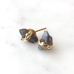 iolite x silver pebble earrings