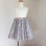 SALE[名入れ可]110㎝　花柄のチュールスカート