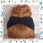 【送料無料】黒ニット★リボン型