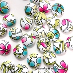 flower garden cabochon white ❁✿✾10pcs  ✾✿❁︎  お花畑 カボション 貼り付けパーツ