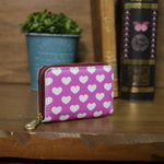 7月18日のコインケース、1日1作。本日はパープルピンクハートの牛革のお財布(1日1作は限定1本で再販なしとなります。)コンパクト財布
