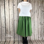 ＊若草色＊cotton linenスカート