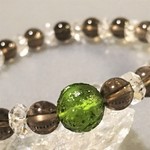 ◆宇宙の神秘【モルダバイト＆スモーキークォーツ&水晶】天然石ブレスレット！