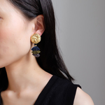 【2点のみ】【 chimie vintage-661 】ドイツヴィンテージボタンとタッセルジュエリー