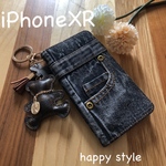  iPhoneXR手帳型ケース★ベアのホルダー付き
