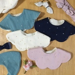 再販☆ふんわり6重ガーゼ ラメ入りお星さまのもくもくスタイ*送料無料