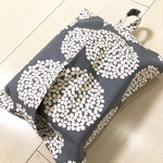 ハーフサイズティッシュケース アジサイ風 グレー
