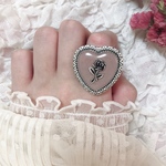 antique heart rose ring