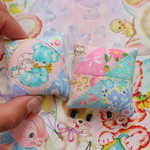 hana*ハンドメイド★パッチワークハローベイビーのちびクッション2個セットBlue