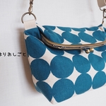 サークルモチーフ≪ブルー≫がまぐち2wayショルダーバッグ