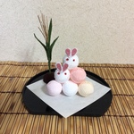 ちりめん細工・お月見だんご(2)