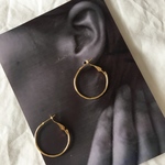   no.５１【ピアス】K16  シンプルフープ  gold