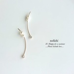 crystalpearl▷2way elegant curve stickピアス/ノンホールイヤリング＊受注製作＊C48