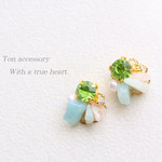 再販☆lime green＊ビジューピアスorイヤリング