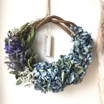 blue×green 紫陽花のドライフラワーリース
