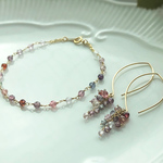 E様オーダー品*マルチカラースピネル*ブレスレット＆ピアスセット