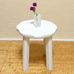 ＊白いウェーブのスツール＊【木工品・花台・台・スツール・白・ホワイト】          144