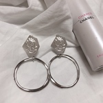 coin motif silver ring pierce