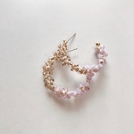 Water drop チタンピアス(gold× lavender)