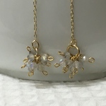 ラブラドライト チェーン  揺れる 花 大人可愛い ピアス