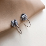 Water drop フープイヤリング (dark silver)