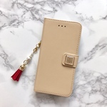【iPhone7】手帳型 スマホ ケース カバー アイフォン7  ベージュ レザー  