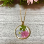 幸せの押し花ネックレス