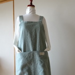 "T様ご予約のお品”リネンの肩凝りしにくい着脱簡単なエプロン★kokochi fabric