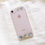 勿忘草フレーム押し花iPhoneケース/押し花ケース
