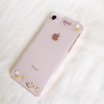 おめかし小花フレーム 押し花iPhoneケース/押し花ケース