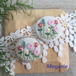 可愛い刺繍ブローチ＊ガーデン＊ヘアゴムに変更可