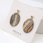 ブルーのマーブルパーツ oval 4個  33×24mm  