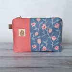 【送料無料】スクエアポーチ(コスメ/化粧品/サニタリー/花柄/北欧) 切り替えポーチbox pouch, zipper pouch, zipped pouch, make up pouch #4