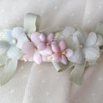 お花とすみれのバレリーナバレッタ　グリーン
