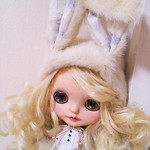 うさみみフード＆アーム手袋　ブライス　アウトフィット　ファー　毛皮　被り物