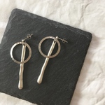  no. ６１ silver フープといびつなスティック 【ピアス／イヤリング】