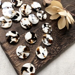 【4P】 ブラウンミックス アクリル プレート チャーム  穴あり べっ甲