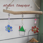 流木サンキャッチャー ステンドグラス ハンドメイド