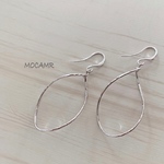 送料無料！ツイストドロップリングフープ  Ｌ シルバー ピアス／イヤリング