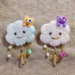 ＊くもとくまのブローチ＊《羊毛フェルト》