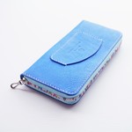 🌸春財布🌸【在庫限り】【大特価セール】ポケットが可愛いシュリンクヌメの虹色ラウンドファスナー