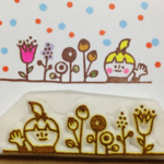 消しゴムはんこ　りんごの王様☆花と私はんこ☆