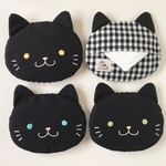 【再販】ふんわり☆ねこさん　ティッシュケース　くろねこさん×黒チェック
